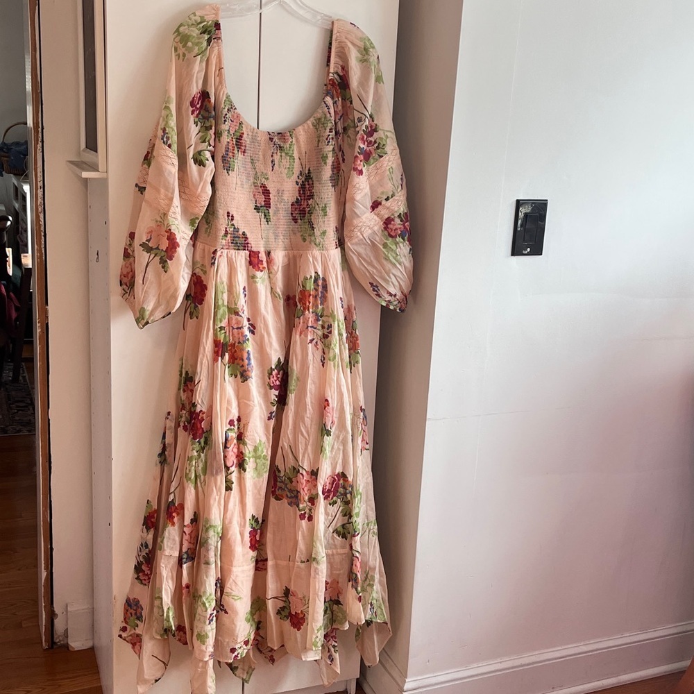 Free People Morning Glory Floral Smocked Maxi Dress Size XL NWT - Picture 4 of 11